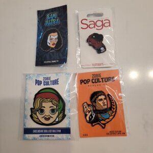 Zobie Pop Culture & Saga Collectible Enamel Pins Lot of 4